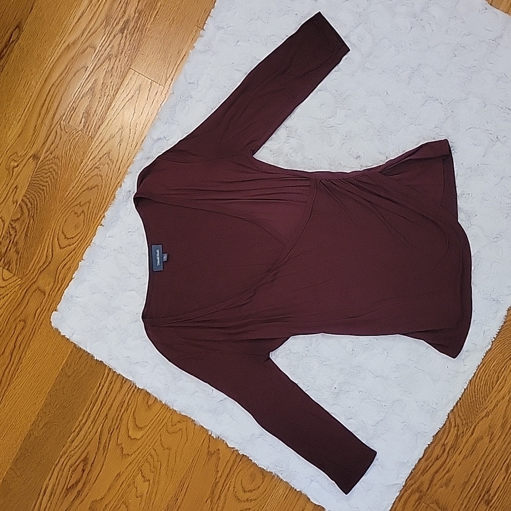 ModCloth Maroon 3/4 Sleeve Shirt, Women's Medium, Decent Condition!
